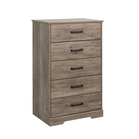 Prepac Rustic Ridge Farmhouse Dresser, Brown Dresser for Bedroom, Chest of Drawers with 5 Drawers 18.5"D x 27.5"W x 43.5"H, DDBR-1605-1