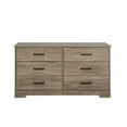 thumbnail image 1 of Prepac Rustic Ridge Farmhouse Drifted Gray 6-Drawer Bedroom Dresser, 18.25" D x 53.25" W x 28.5" H, 1 of 10