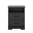 thumbnail image 1 of Prepac Rustic Ridge Farmhouse Nightstand Bedside Table, Black Nightstand for Bedroom, End Table with 2 Drawers and Open Shelf 16.25"D x 18.75"W x 24.5"H, BDNR-1602-1, 1 of 12