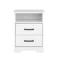 thumbnail image 1 of Prepac Rustic Ridge Farmhouse Nightstand Bedside Table, White Nightstand for Bedroom, End Table with 2 Drawers and Open Shelf 16.25"D x 18.75"W x 24.5"H, WDNR-1602-1, 1 of 12