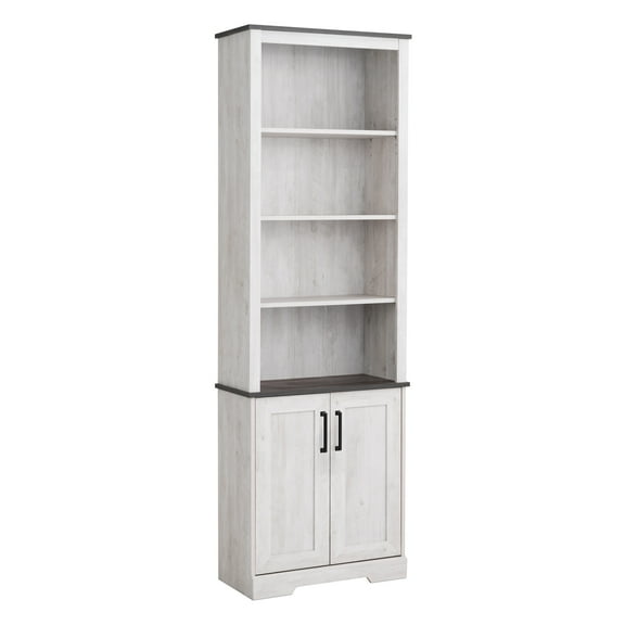 Prepac Rustic Ridge Washed White 26" W x 79.75" H x 12.5" D Bookcase