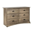 thumbnail image 1 of Prepac Salt Spring Compact 6-Drawer Double Dresser, Drifted Gray, 1 of 13