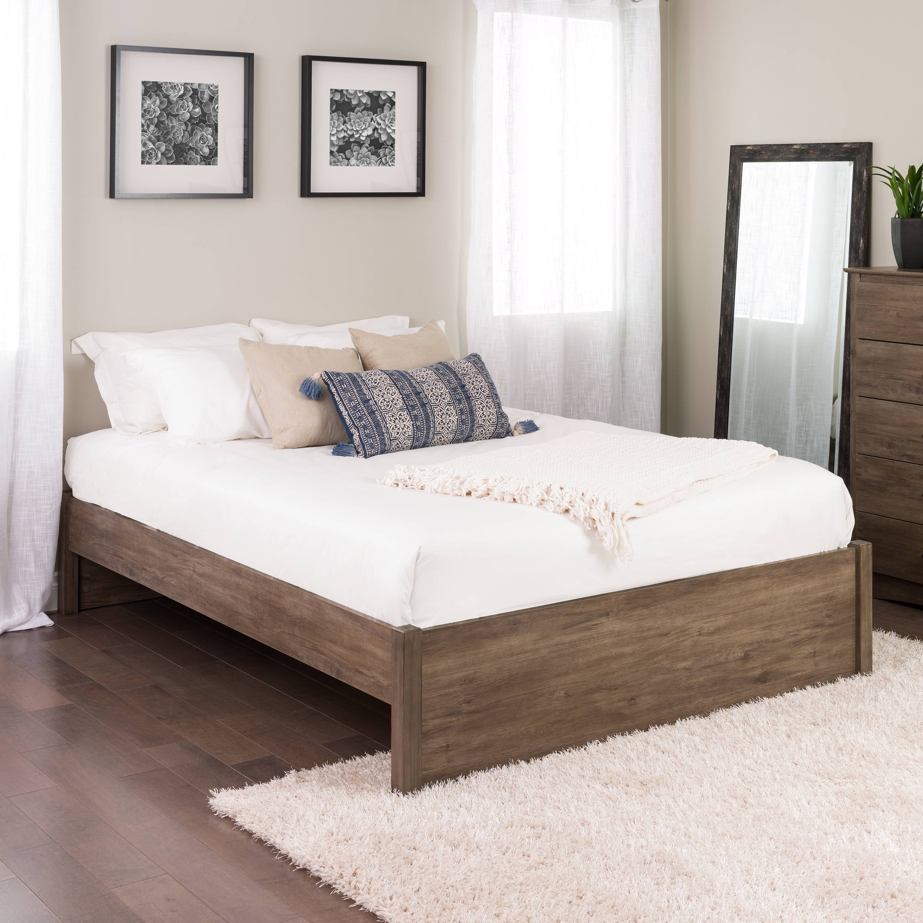 Prepac Select 4-Post Platform Bed, King, Drifted Gray