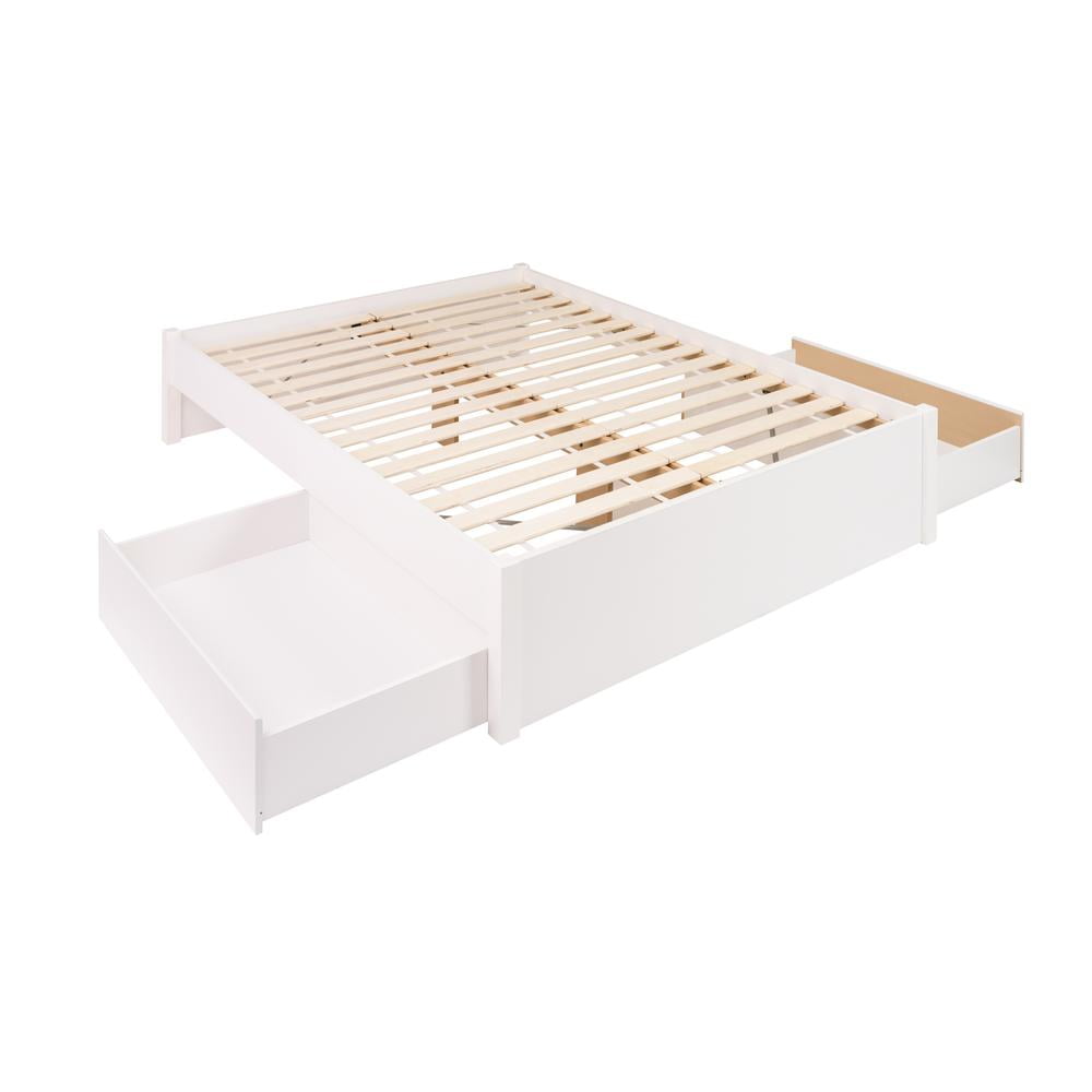 Elegant Queen Captain's Platform Bed with Upholstered Frame and 2 Storage Drawers