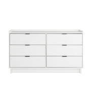 Prepac Simply Modern Dresser, White Dresser for Bedroom, Chest of Drawers with 6 Drawers 52.5" W x 29.5" H x 16" D, WDBR-1806-1