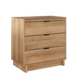 thumbnail image 1 of Prepac Simply Modern Nightstand Bedside Table, Natural Oak Nightstand for Bedroom, End Table with 3 Drawers 26.5" W x 26.75" H x 16" D, ODNR-1803-1, 1 of 14