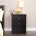 thumbnail image 1 of Prepac Sonoma 3-Drawer Tall Bedroom Nightstand, Black, 1 of 7