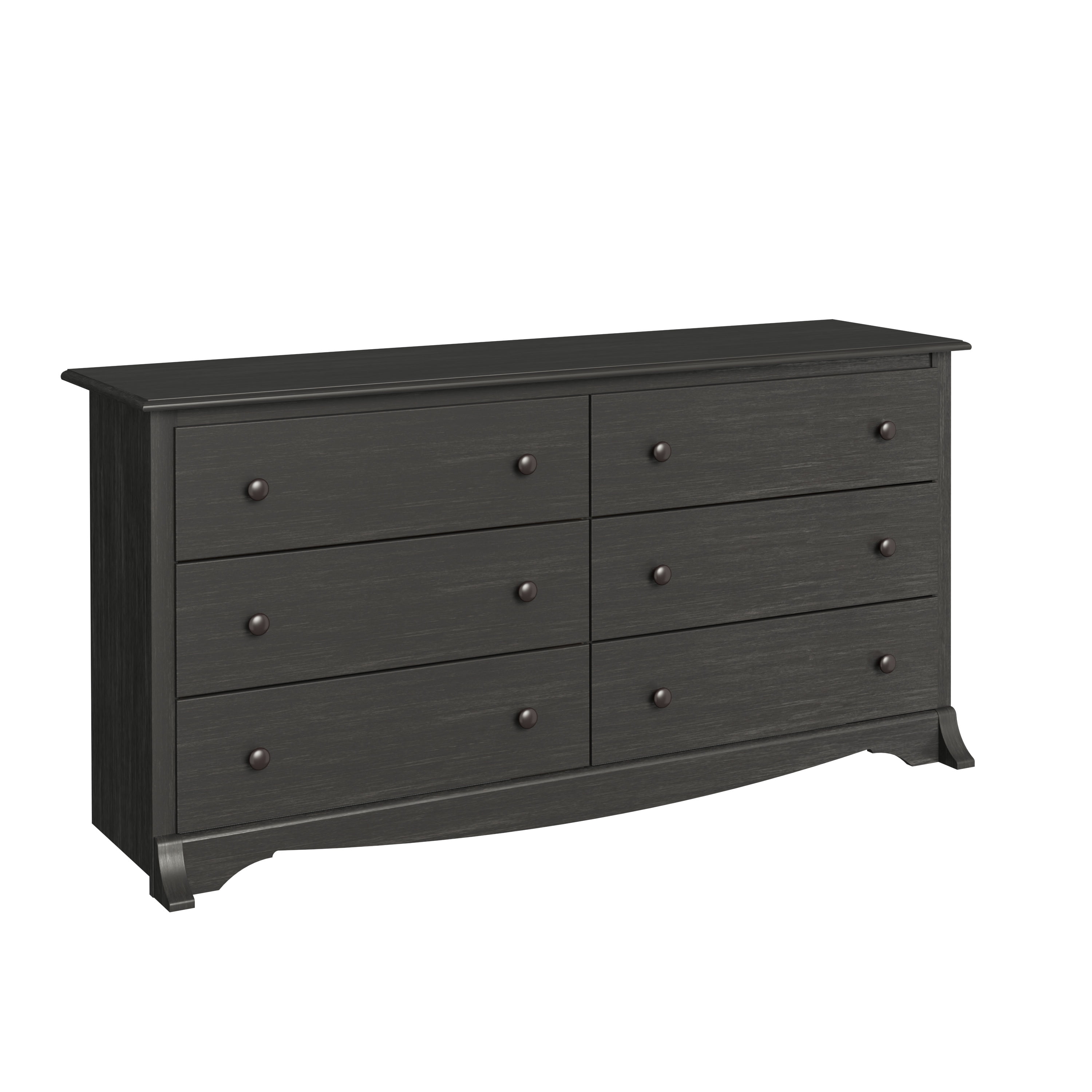 Washed Black Double Dresser with Extra Deep Drawers