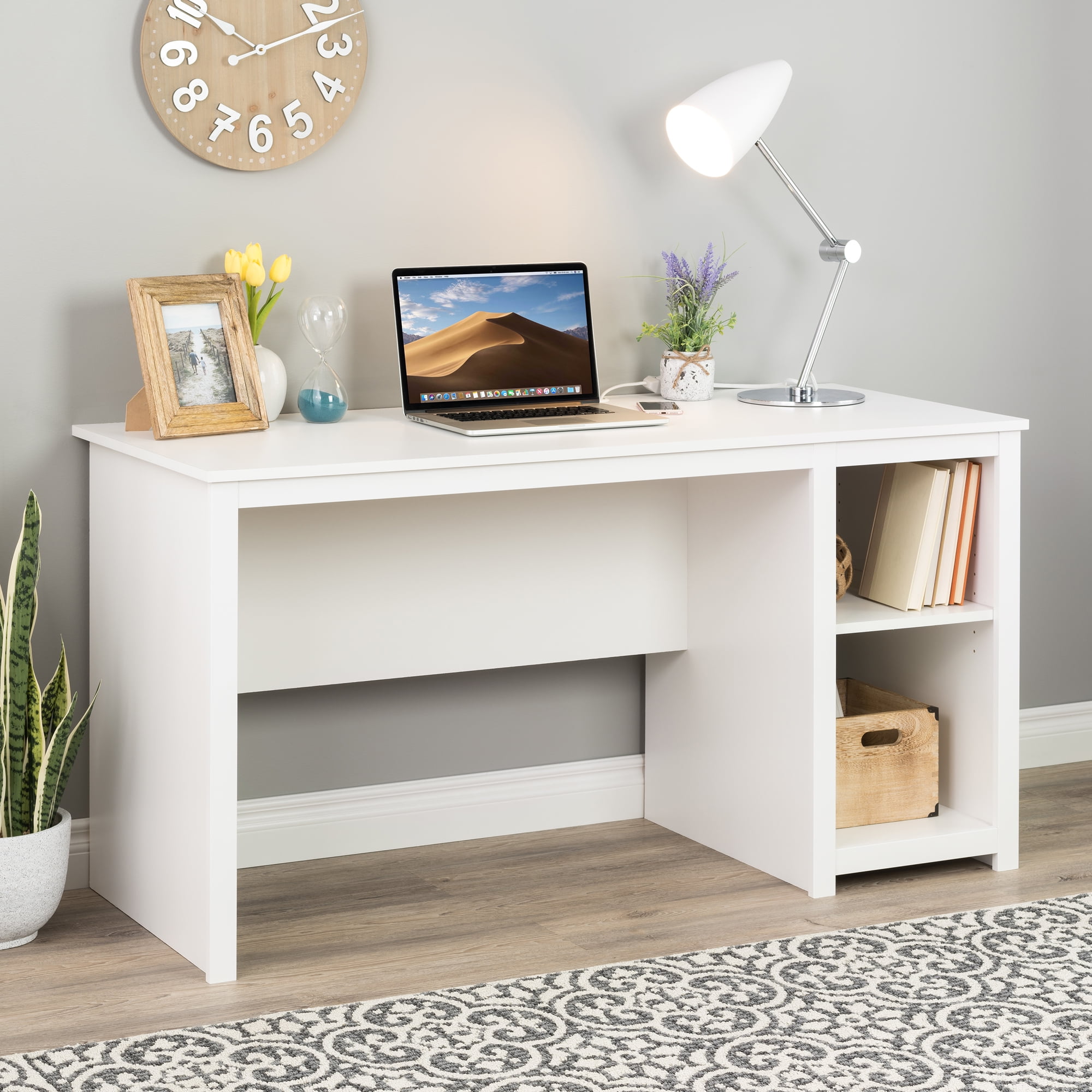 Prepac Sonoma Home Office Computer Desk with CPU Side Compartment, White