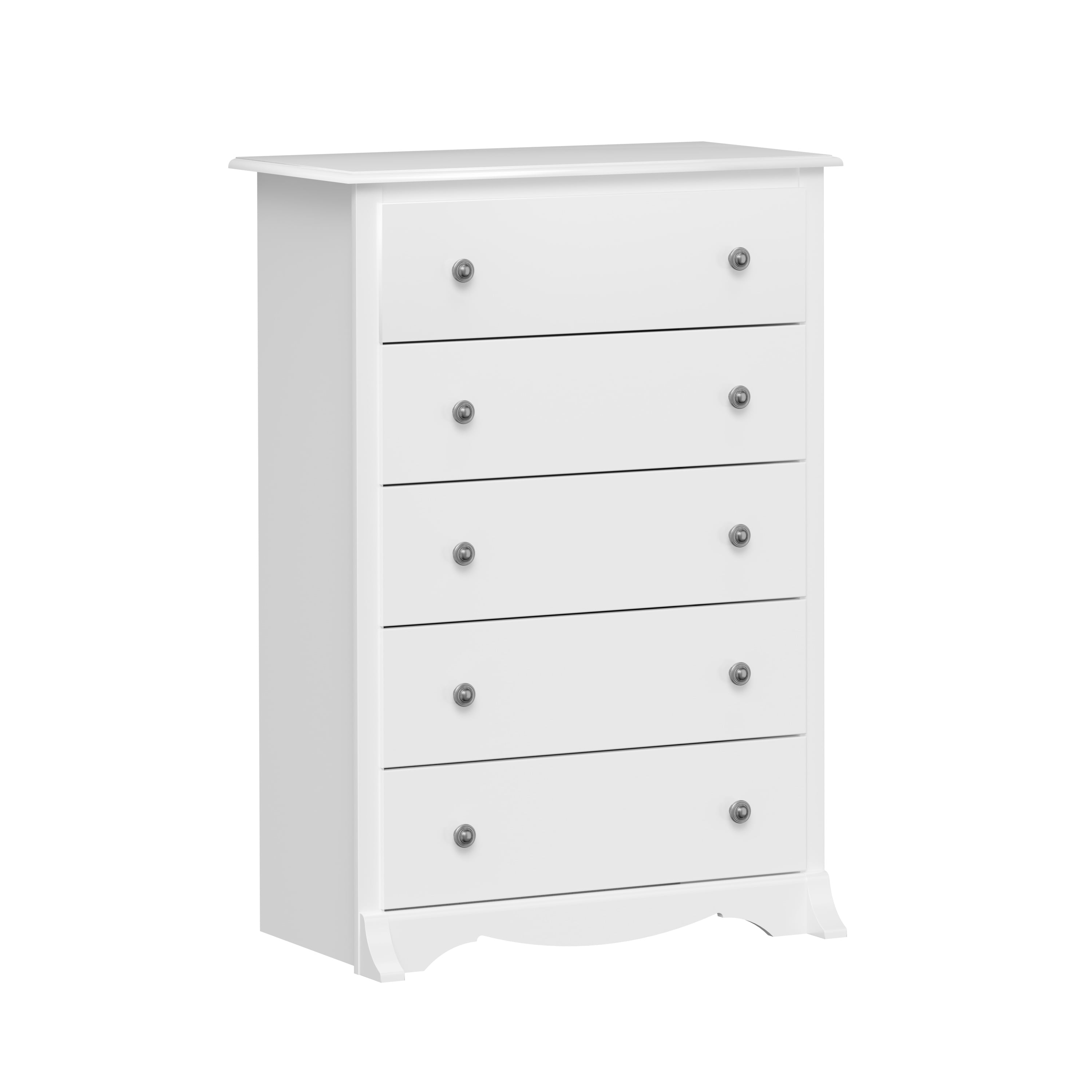 Fremont White 5-Drawer Tall Dresser in Laminated Composite Wood