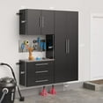 thumbnail image 1 of Prepac Storage and Furniture HangUps Wall Mount Garage Cabinet Set, Black Laminate, 3 Piece, 1 of 4