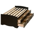 Prepac Tall Captain's Platform Storage Bed with 6 Drawers, Twin, Black ...