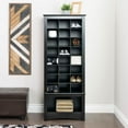 thumbnail image 1 of Prepac 24 pair Shoe Storage Rack with bottom shelf, Black, 1 of 7