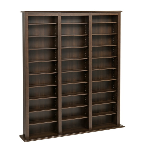 Prepac Adjustable Barrister Media Storage Cabinets, Wood Espresso