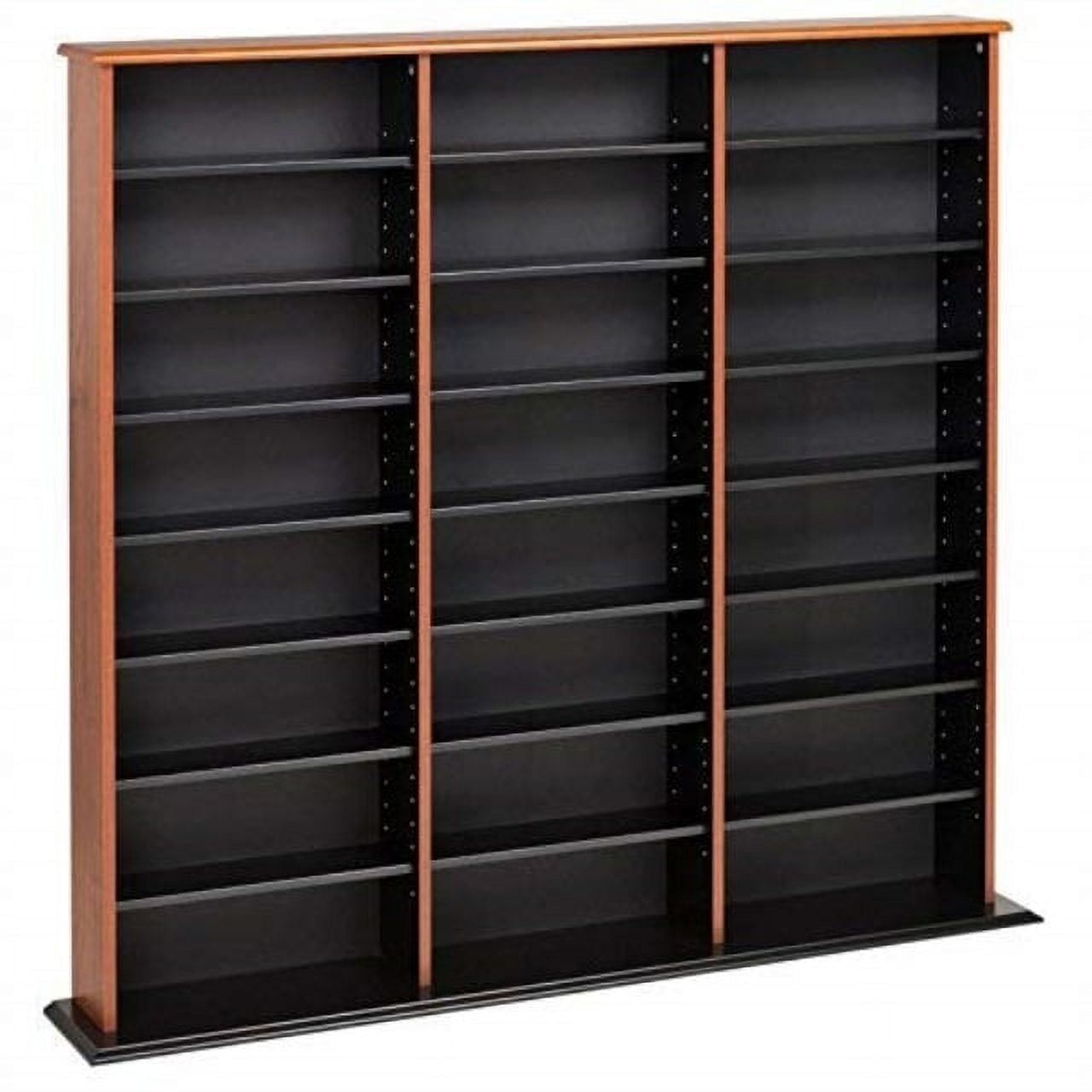 Cherry and Black Triple Width Media Storage Tower