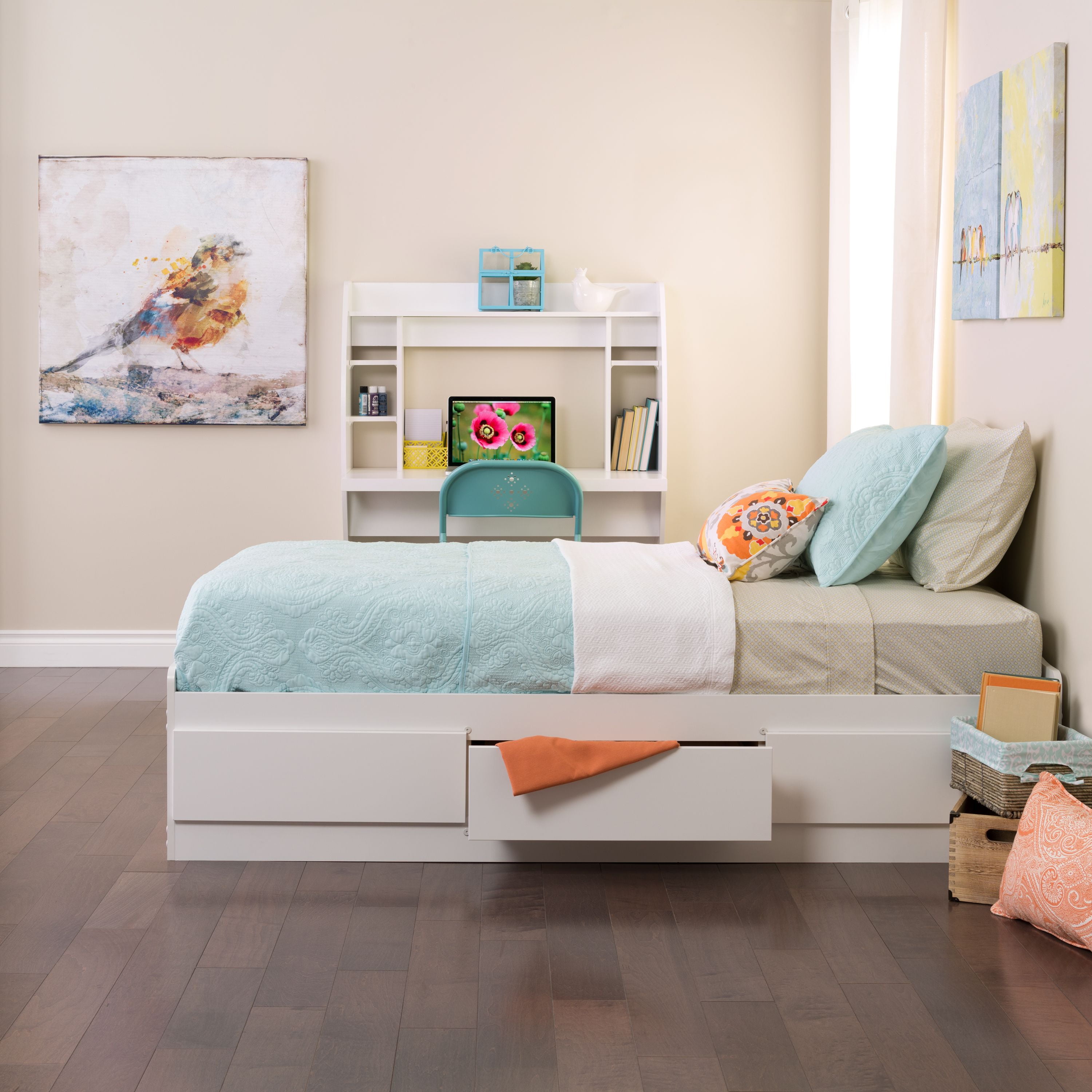 Prepac Twin Mate's Platform Storage Bed with 3 Drawers, White