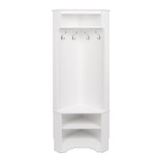 Prepac WSCC-0606-1 Corner Hall Tree with Storage, White