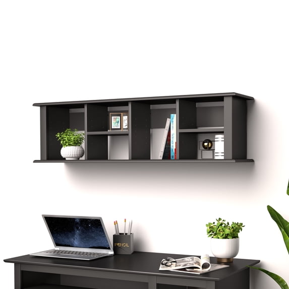Prepac Wall Mounted Desk Hutch-Finish:Black