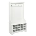 thumbnail image 1 of Prepac Wide Hall Tree and Bench with Shoe Storage, White, 1 of 12