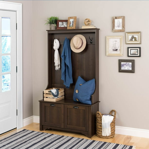 Prepac Wide Hall Tree with Shaker Doors, Brown - Walmart.com