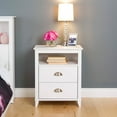 thumbnail image 1 of Prepac Yaletown 2-Drawer Tall Nightstand, White, 1 of 7