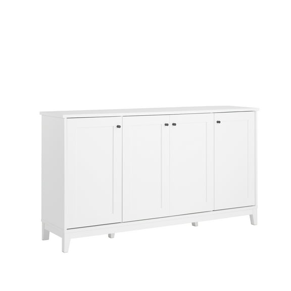 Prepac Yaletown White 4 Panel Door 60" W x 32" H x 16" D Storage Cabinet