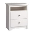 thumbnail image 1 of Prepac's Monterey 2 Drawer Nightstand: Elegant Bedroom Furniture, Bedside Table with Open Shelf, 23.25"W x 16"D x 28"H, White - WDC-2428, 1 of 14