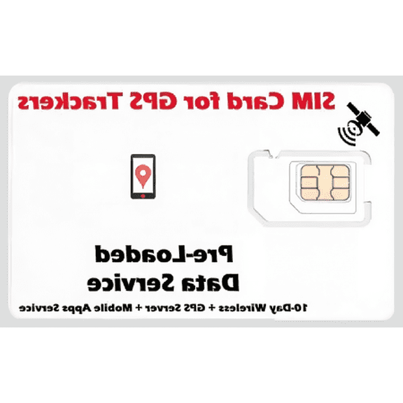 Prepaid GPS SIM Card for Real-Time GPS Trackers, Compatible with 1500+ Models, Mobile App and Web Portal Access Included