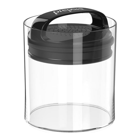 Prepara Green Grocer Fresh Saver Medium - Short Vacuum Seal Food Storage Container, Black