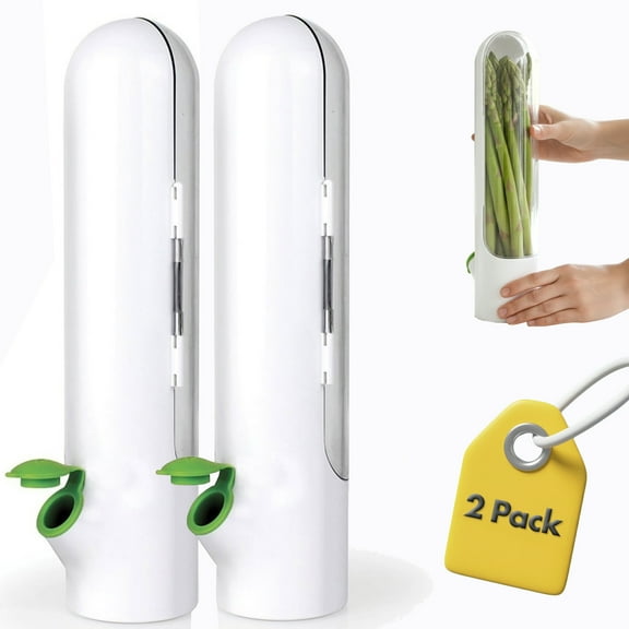 Prepara Herb Savor Pod 2.0 Herb Storage Container - Space Saving for Fridge Door Storage, Pouring Spout Keeps Fresh Herbs Fresh Up to 3 Weeks - BPA Free Plastic - Easy Access Opening (2-Pack)