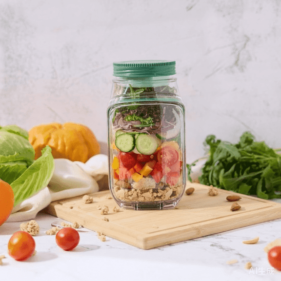 Lysliv Prepare the Original 2.5oz Salad Pod with Dressing Container, Fork, Food Storage Salad Shaker