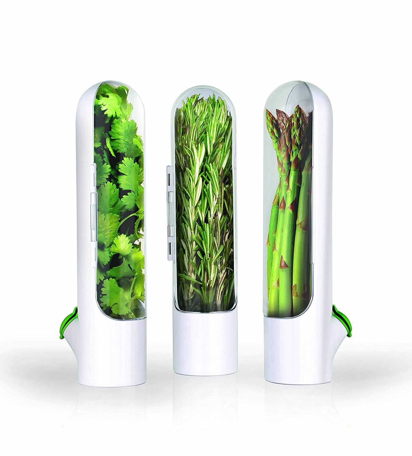 Prepara White Plastic Herb Food Storage Container (3 Count)