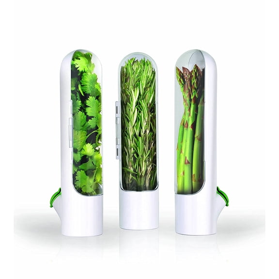 Prepara White Plastic Herb Food Storage Container (3 Count)