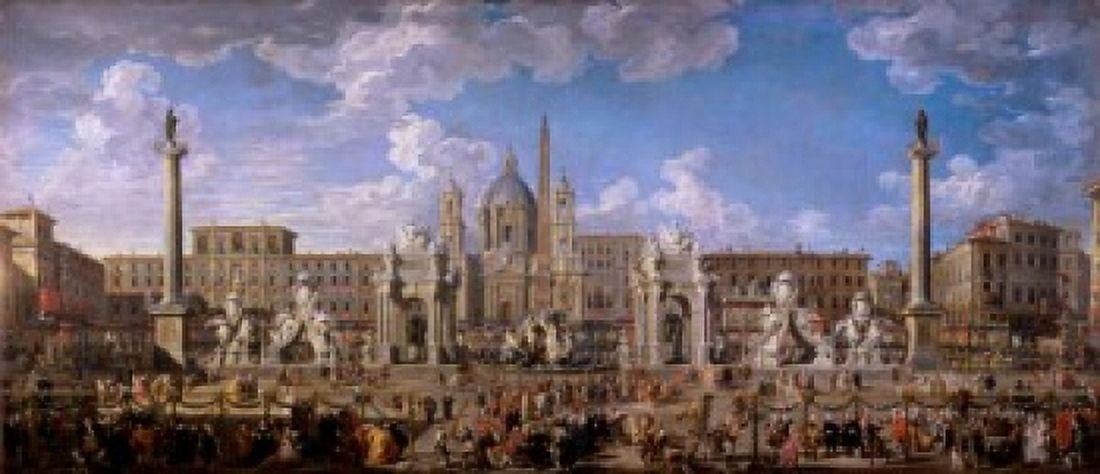 Preparation Of The Fireworks - Rome 18th Century Giovanni Paolo Panini (1692-1765 Italian) Musee du Louvre Paris France Canvas Art - Giovanni Paolo Panini (18 x 24)
