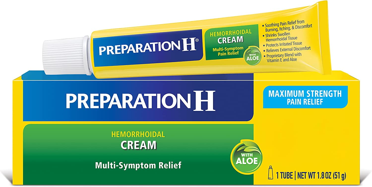 Preparation H Hemorrhoid Cream with Aloe for MultiSymptom Relief 1.8
