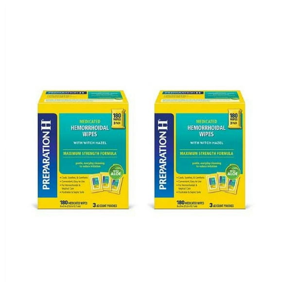 Preparation H Hemorrhoid Flushable Wipes with Witch Hazel for Skin Irritation Relief - 192 Count