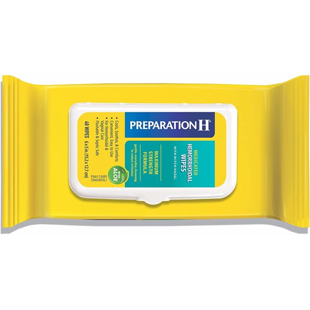 Preparation H Hemorrhoid Flushable Wipes with Witch Hazel for Skin