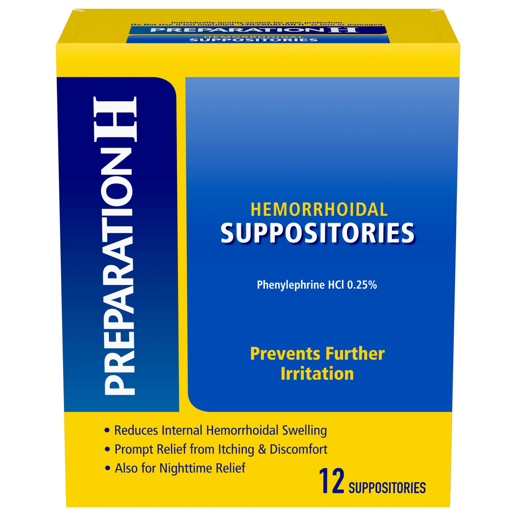 Preparation H Hemorrhoid Suppositories 12 Count