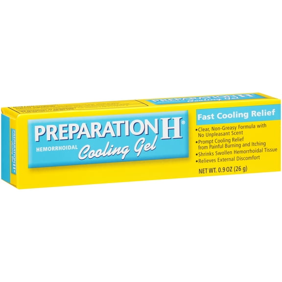 Preparation H Hemorrhoid Symptom Treatment Cooling Gel (0.9 Ounce), Fast Discomfort Relief with Vitamin E and Aloe, Tube