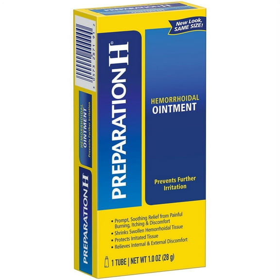 Preparation H Hemorrhoid Symptom Treatment Ointment, Itching, Burning & Discomfort Relief, Tube (1.0 Ounce)