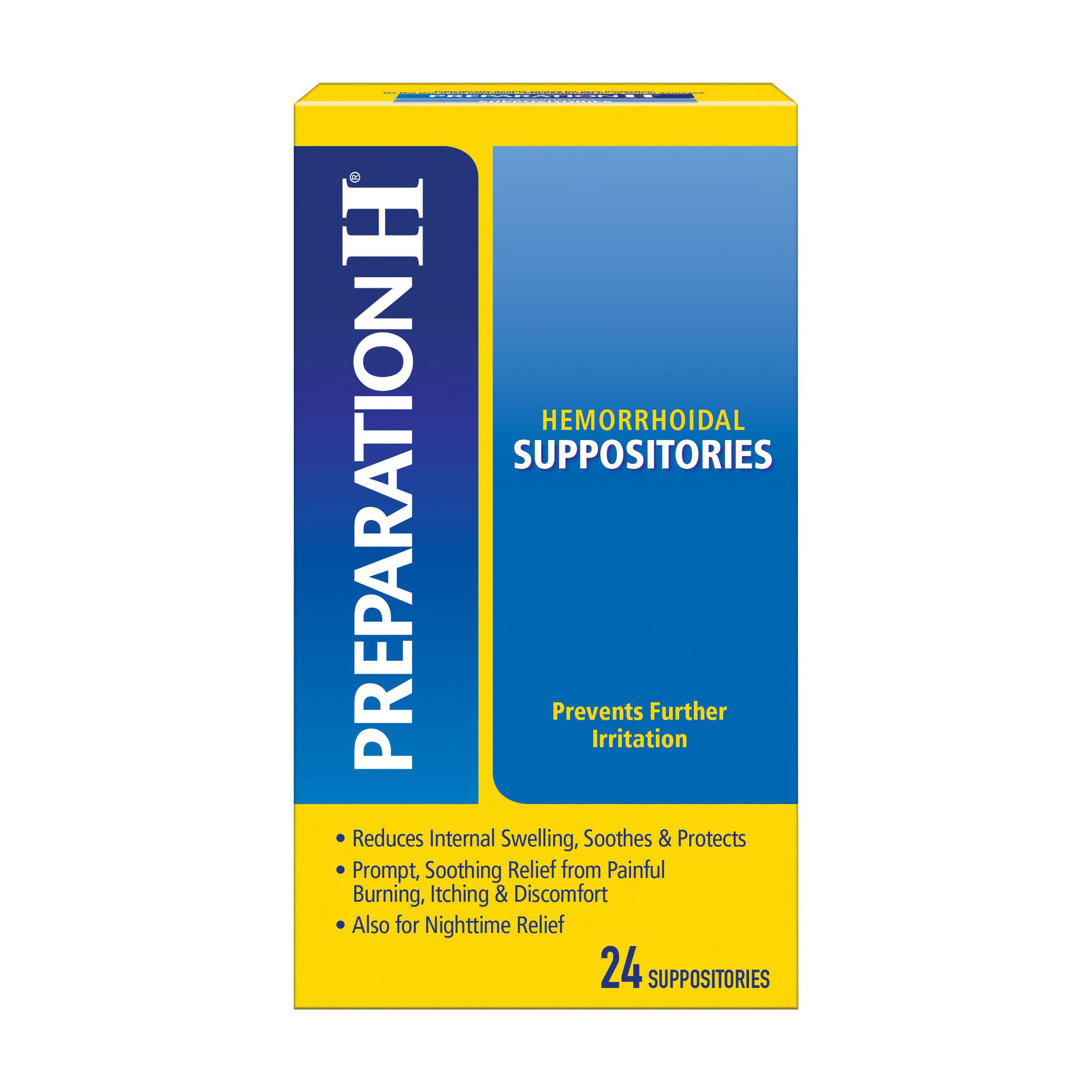 Preparation H Hemorrhoid Symptom Treatment Suppositories, Cocoa Butter, 24 Count - image 1 of 7