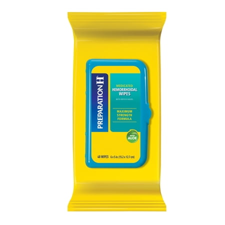 Preparation H Hemorrhoid Flushable Wipes with Witch Hazel for Skin Irritation Relief - 48 Count