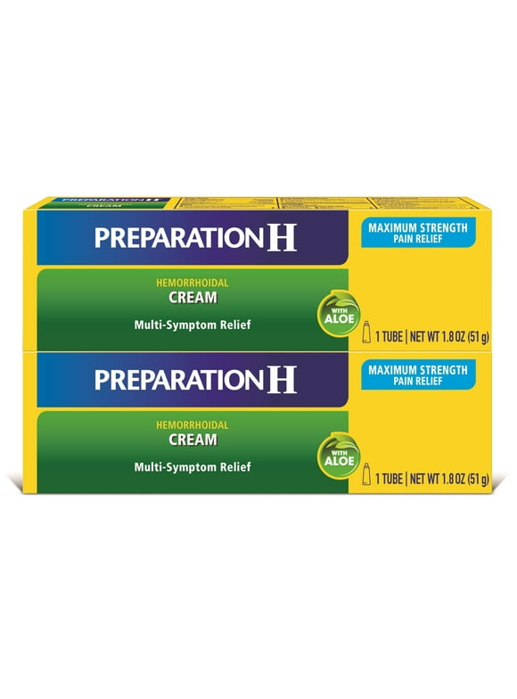 Preparation H Maximum Strength Hemorrhoid Pain Relief Cream, 1.8 oz, 2 Pack