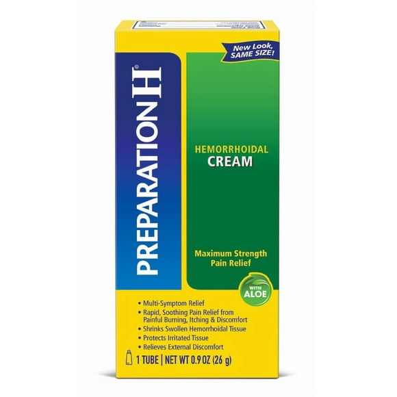 Preparation H Maximum Strength Pain Relief with Aloe Treatment Hemorrhoidal Cream, 0.9 Oz.