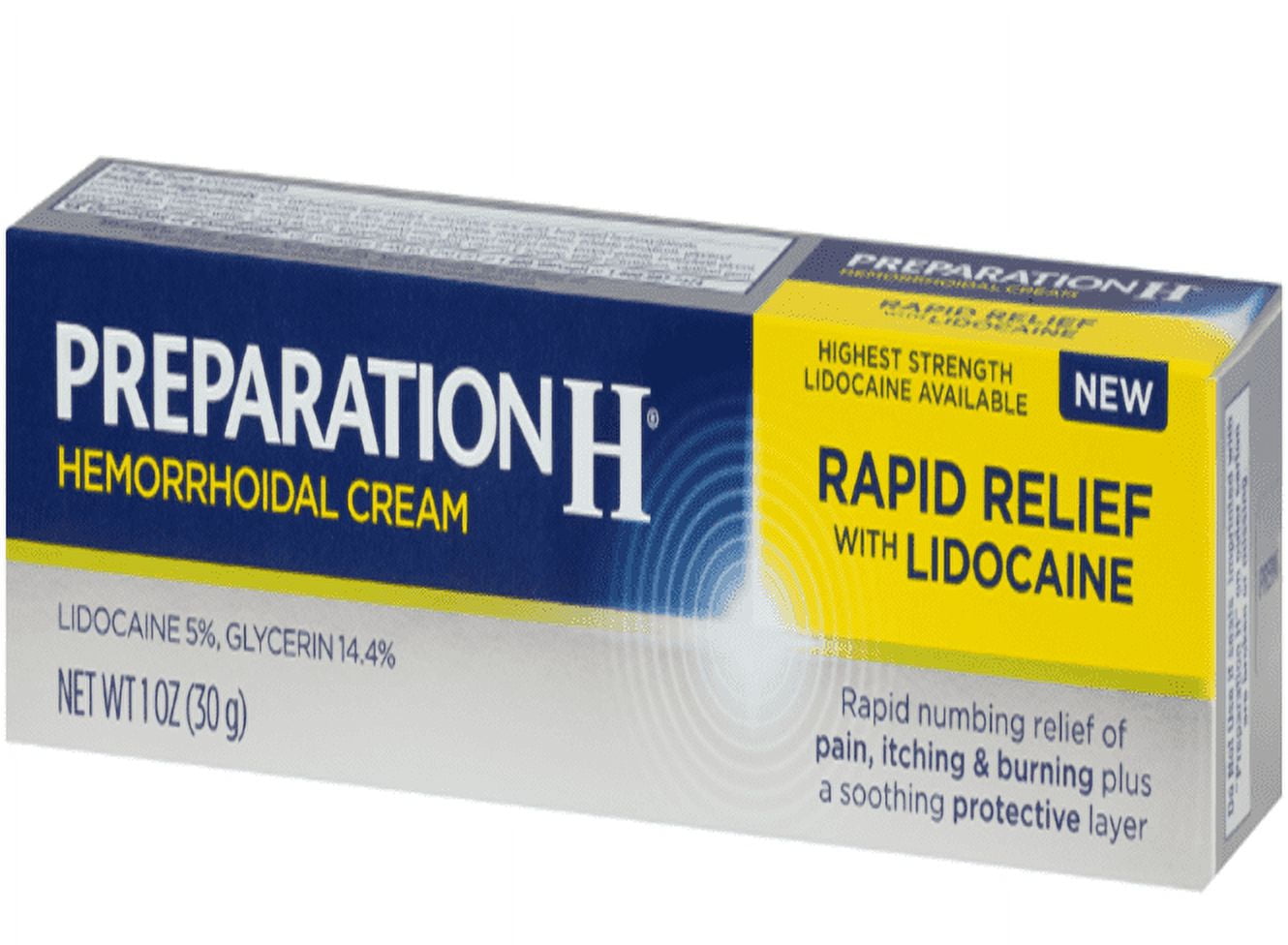 Preparation H Rapid Relief with Lidocaine Hemorrhoid Symptom Treatment  Cream, Numbing Relief for Pain, Burning and Itching, Tube (1.0 Ounce) 