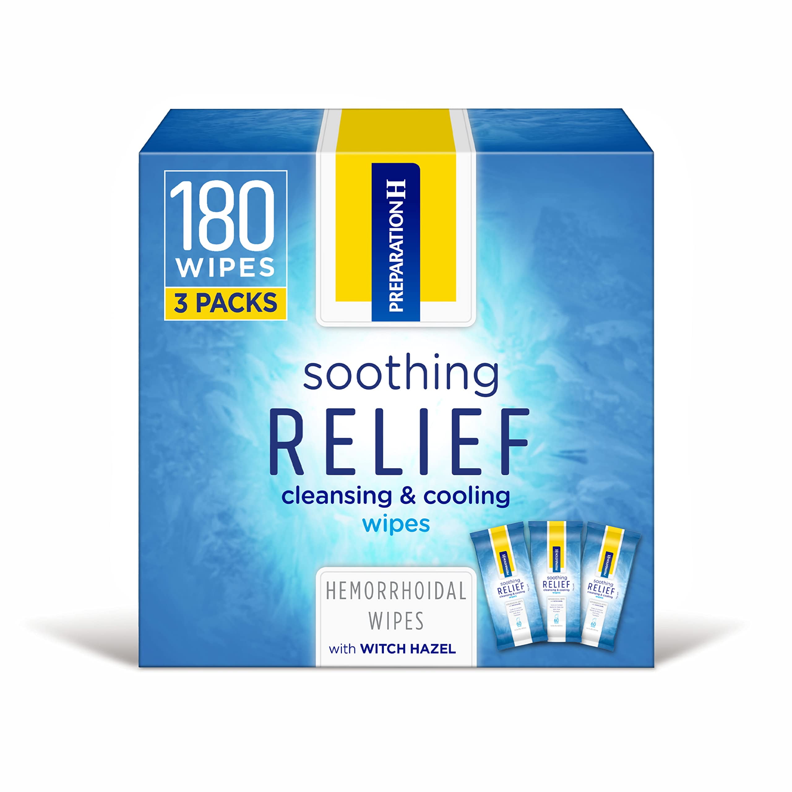 Preparation H Soothing Relief Cleansing and Cooling Wipes, 180Count