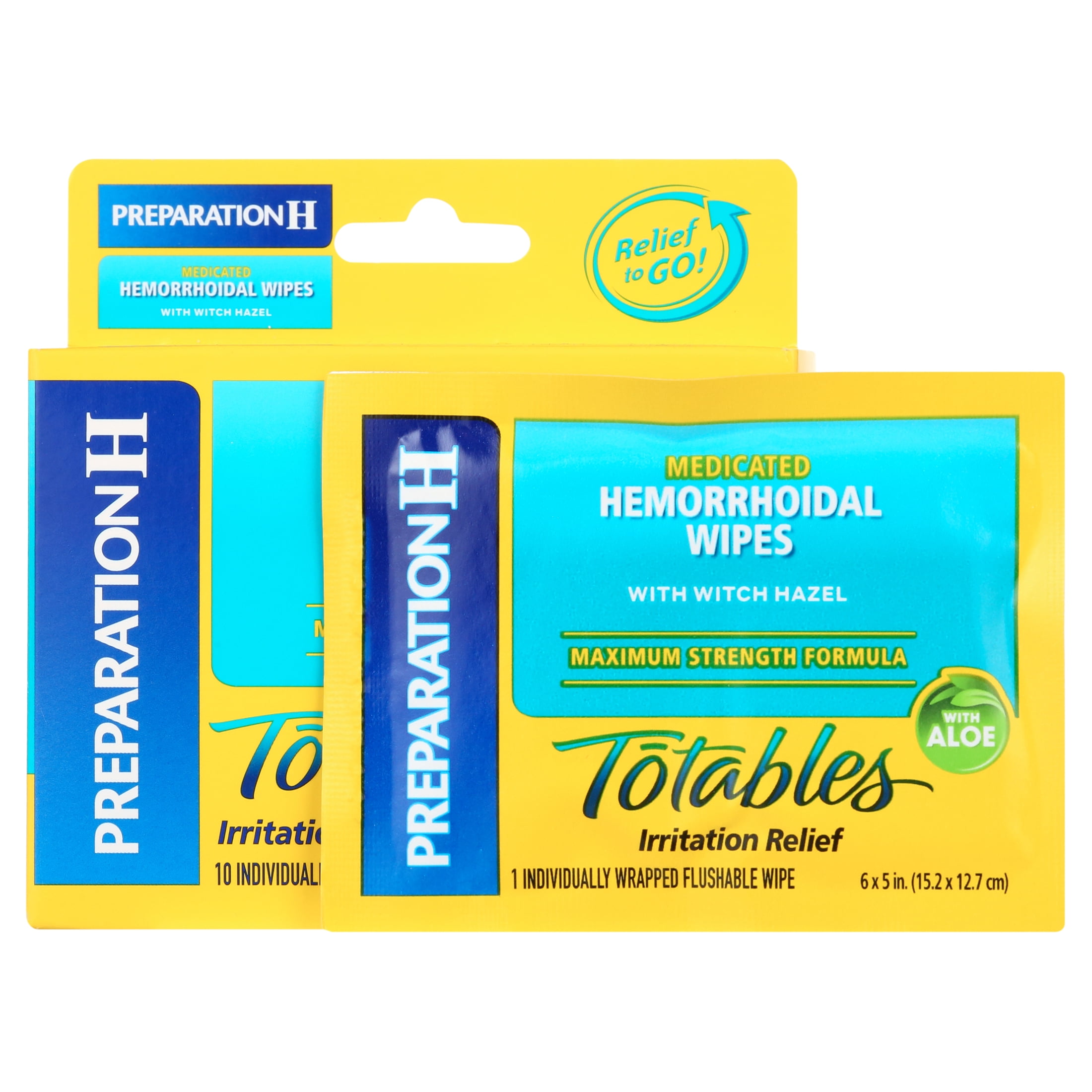 Preparation H Totables Hemorrhoid Wipes with Witch Hazel - 10 Count