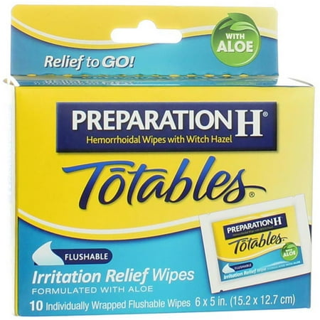 Preparation H Totables Hemorrhoidal Wipes, 10 Ct (2 pack) (Bundle)