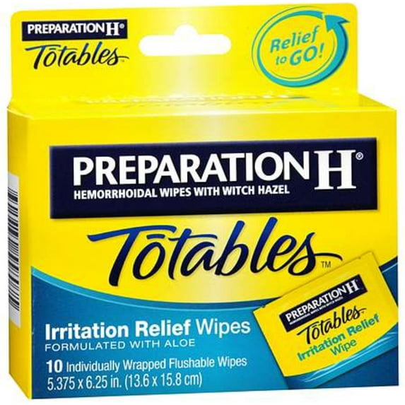 Preparation H Totables Irritation Relief Wipes 10 Each (Pack of 2)