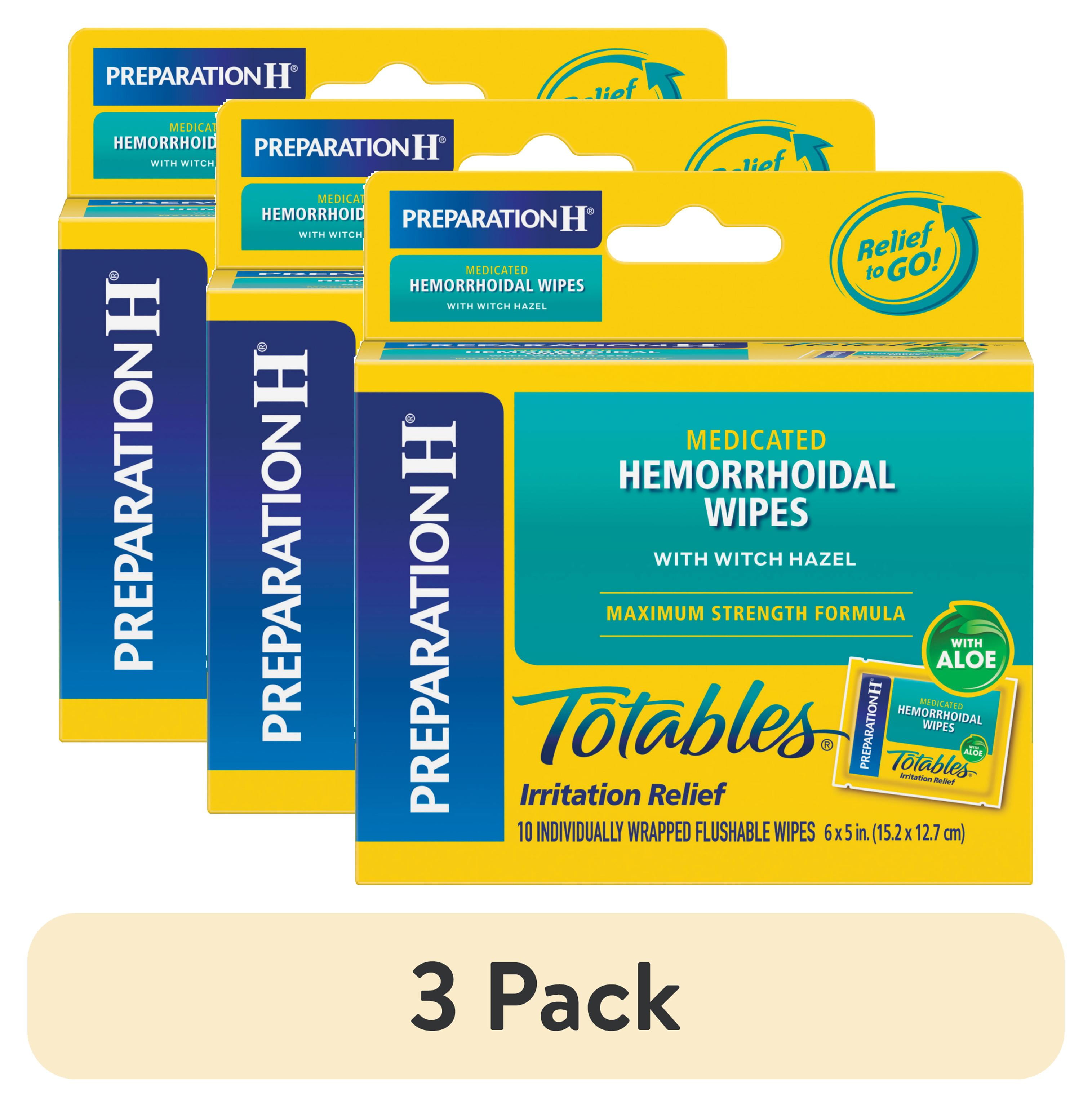 (3 pack) Preparation H Witch Hazel Hemorrhoid Relief Flushable